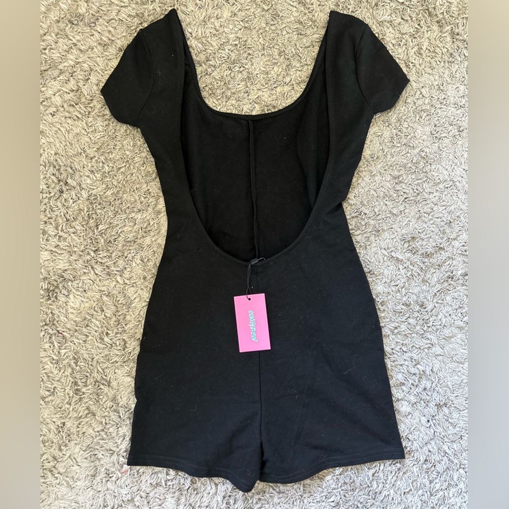 Edikted Open Back Black Romper